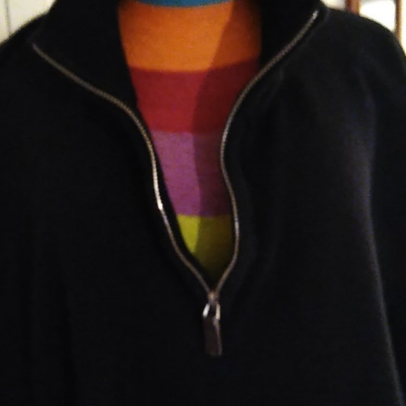 2XL Men's soft black long sleeve zip up shirt - Picture 3 of 5